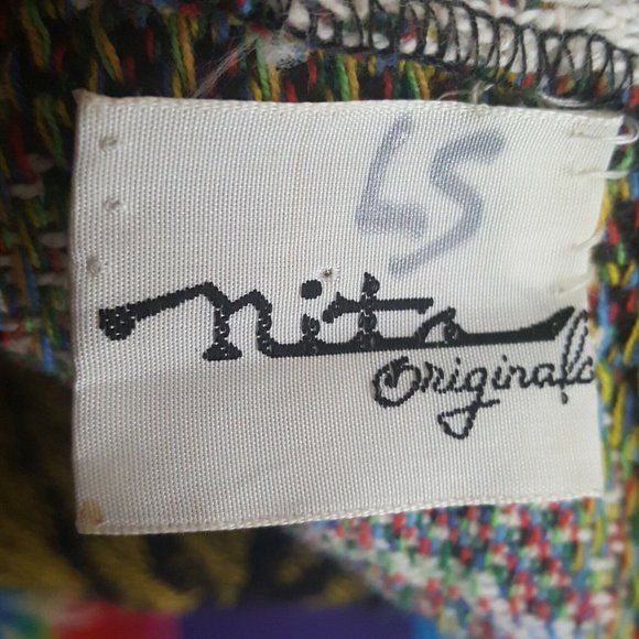 Vintage Nita Originals Cat Print Maxi Vest Sweater Bohemian Hippie Art LG- XLg - Picture 9 of 9